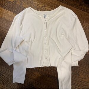 white brandy melville cropped cardigan top!